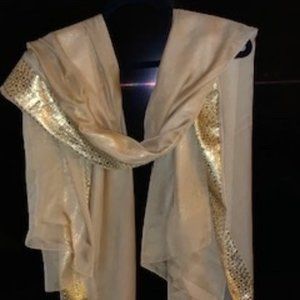Gold Scarf with embellished luxury border